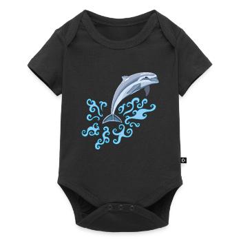 The dolphin's jump - Baby Premium short-sleeve bodysuit - black - Front