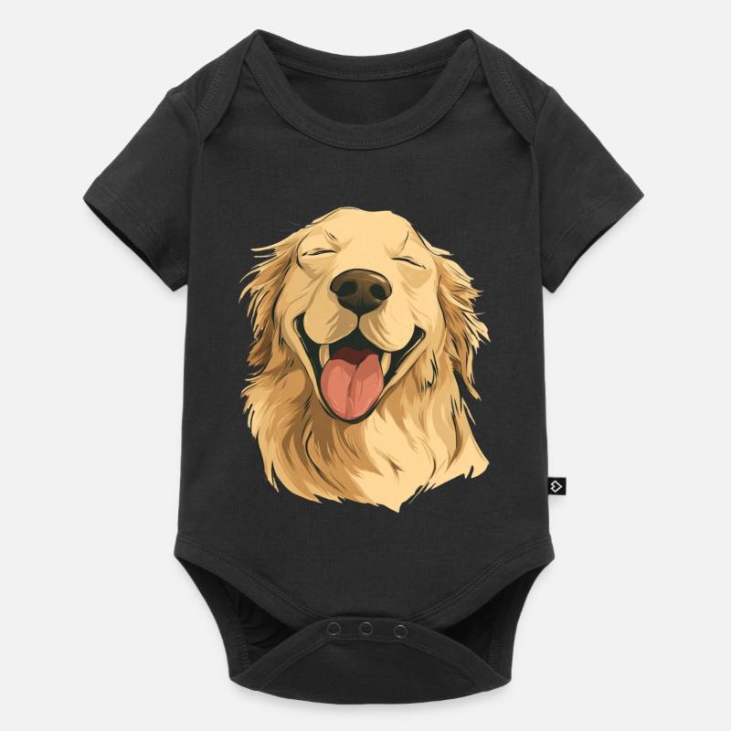 Golden Retriever souriant - Body à manches courtes Premium Bébé - noir