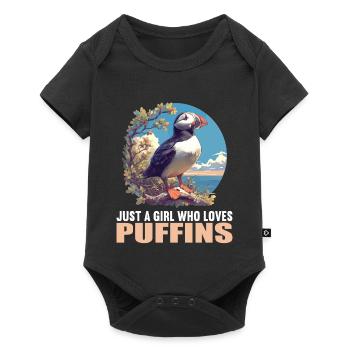 Puffin Papageientaucher - Baby Premium Kurzarmbody - Schwarz - Vorne