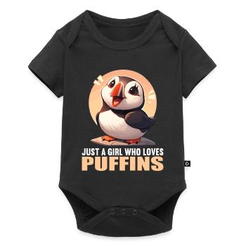 Puffin Papageientaucher - Baby Premium Kurzarmbody - Schwarz - Vorne