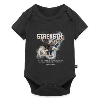 Strength Eagle Faith Isaiah 40 29 Courage - Baby Premium short-sleeve bodysuit - black - Front