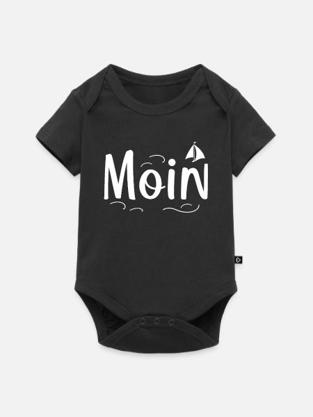 Moin Wellendesign - Baby Premium Kurzarmbody - Schwarz