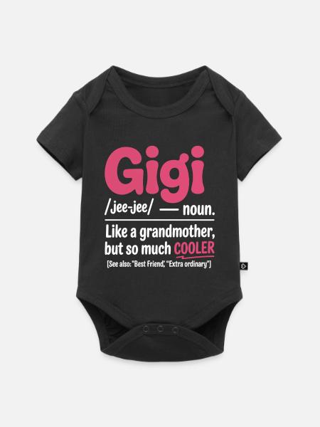 Gigi Cooler Großmutter Spruch - Baby Premium Kurzarmbody - Schwarz