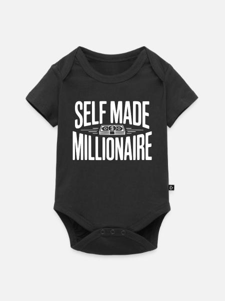 Selbstgemachter Millionär - Baby Premium Kurzarmbody - Schwarz