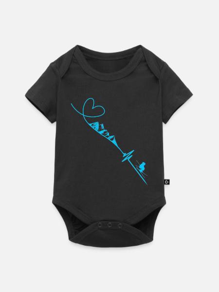Skifahrer - Baby Premium Kurzarmbody - Schwarz