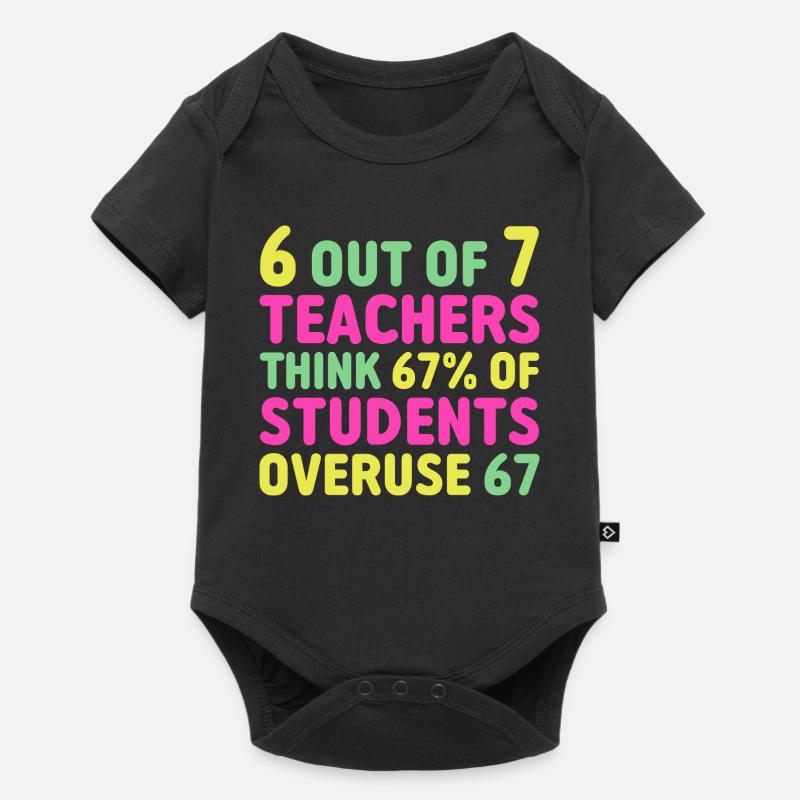 Drôle 67 Professeur - Professeur 6 7 Surusage drôle 67 - Body à manches courtes Premium Bébé - noir