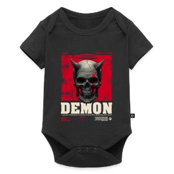 Crâne de Démon avec un Halo Rouge - Body à manches courtes Premium Bébé - noir - Devant