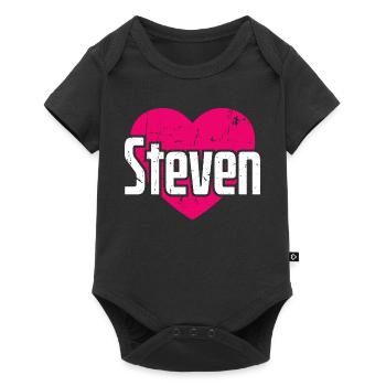 I Love Steven Pink Heart I Love Steven - Baby Premium short-sleeve bodysuit - black - Front