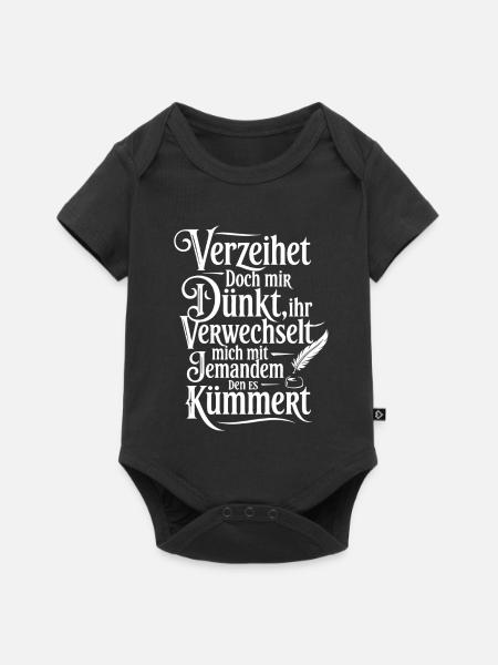 Feudaler Spruch Humorvoll Ignorant - Baby Premium Kurzarmbody - Schwarz
