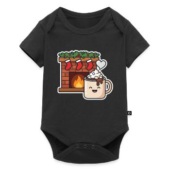 Chocomel warm by the fire cheerful - Baby Premium short-sleeve bodysuit - black - Front