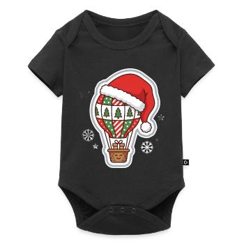 Montgolfière avec design de chapeau de Noël - Body à manches courtes Premium Bébé - noir - Devant