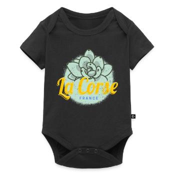 Corsica Vintage Succulent France Souvenir - Baby Premium short-sleeve bodysuit - black - Front