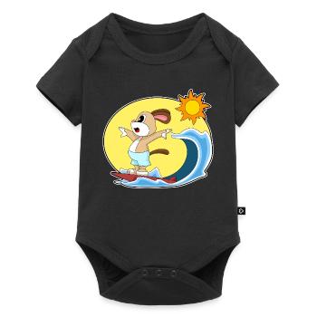 Été de surf sur planche de surf pour chiens - Body à manches courtes Premium Bébé - noir - Devant