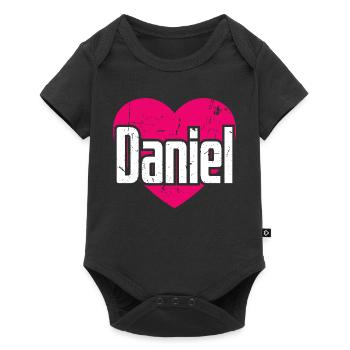 I Love Daniel Pink Heart I Love Daniel - Baby Premium short-sleeve bodysuit - black - Front