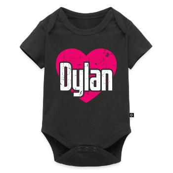 I Love Dylan Pinkes Herz Ich liebe Dylan - Baby Premium Kurzarmbody - Schwarz - Vorne