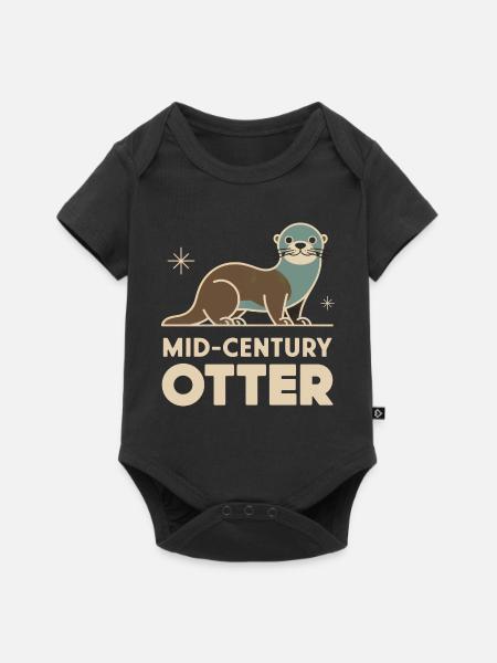 Mid-Century Otter - Baby Premium Kurzarmbody - Schwarz
