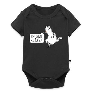 Llama-style joggers! Silly but fun jogging - Baby Premium short-sleeve bodysuit - black - Front