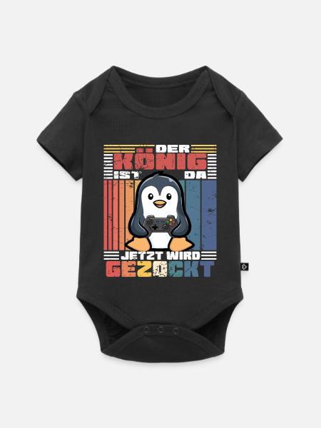 könig will zocken - Baby Premium Kurzarmbody - Schwarz