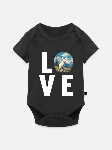 Hasen Hase - Baby Premium Kurzarmbody - Schwarz
