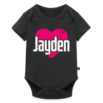 I Love Jayden Pink Heart I Love Jayden - Baby Premium short-sleeve bodysuit - black - Front