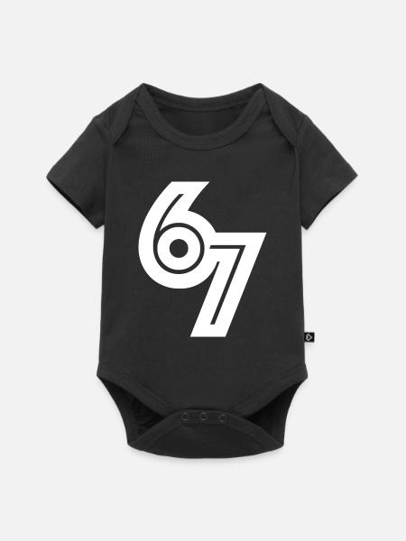 67_meme - Baby Premium Kurzarmbody - Schwarz