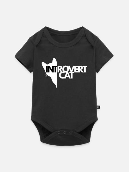 Introverted Cat Contrasting Silhouette - Baby Premium short-sleeve bodysuit - black