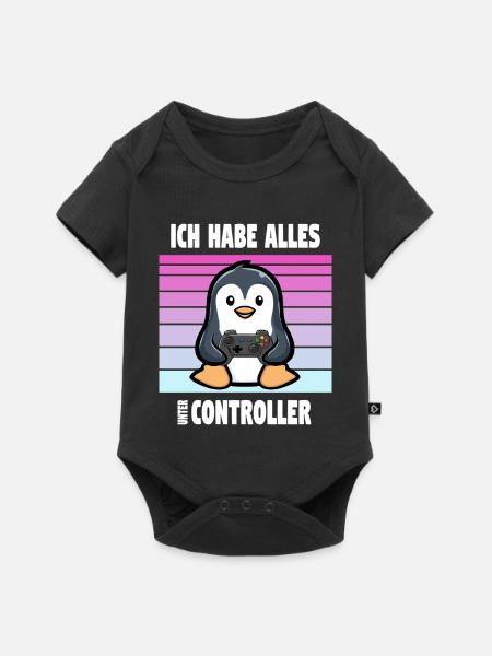controller pinguin gaming - Baby Premium Kurzarmbody - Schwarz