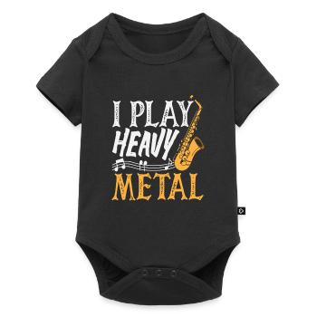 Je joue du saxophone heavy metal et saxophoniste - Body à manches courtes Premium Bébé - noir - Devant
