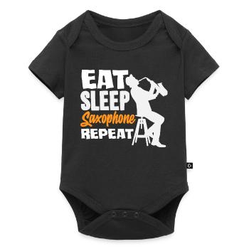 Saxophone Eat Sleep Répétition Saxophoniste - Body à manches courtes Premium Bébé - noir - Devant