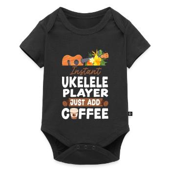 Hawaiian Ukulele Uke Coffee - Baby Premium Kurzarmbody - Schwarz - Vorne
