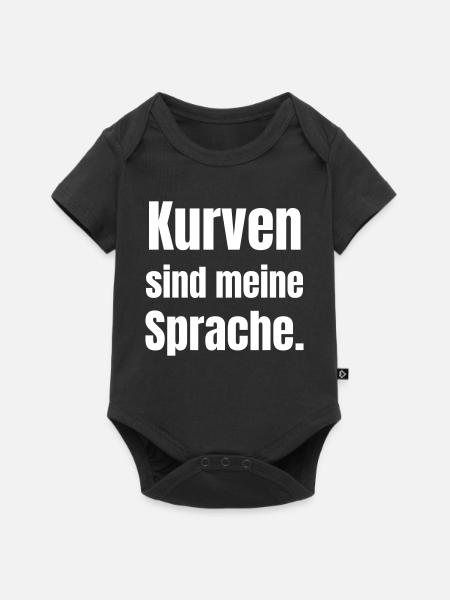 Kurven sind meine Sprache - Baby Premium Kurzarmbody - Schwarz