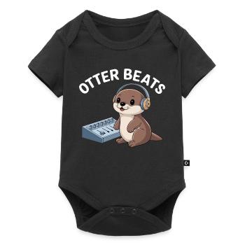 Otter Beats – Producteur Otter - Body à manches courtes Premium Bébé - noir - Devant