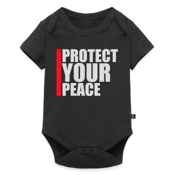 Protégez votre paix Santé mentale Pleine conscience - Body à manches courtes Premium Bébé - noir - Devant