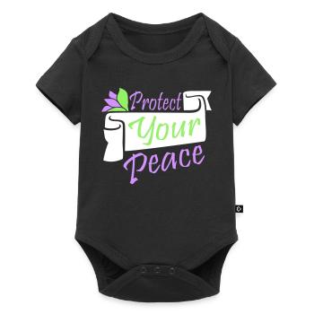 Protégez votre paix Santé mentale Pleine conscience - Body à manches courtes Premium Bébé - noir - Devant