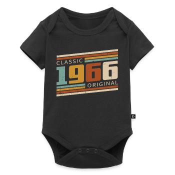 Original 1966 Jahrgang Vintage Geburtstag Retro - Baby Premium Kurzarmbody - Schwarz - Vorne