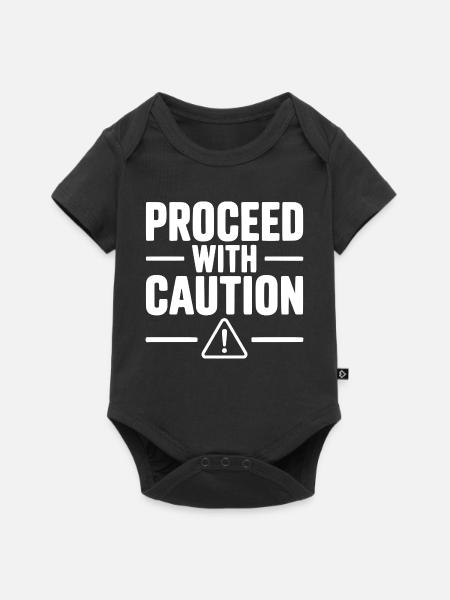 Vorsichtig vorgehen - Baby Premium Kurzarmbody - Schwarz