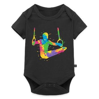 Gymnasts Colorful Gymnastics Ring Gymnastics Boys Gymnastics - Baby Premium short-sleeve bodysuit - black - Front