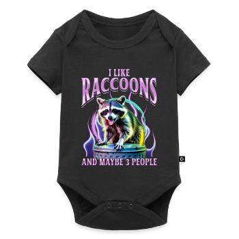 Drôle de raton laveur - Body à manches courtes Premium Bébé - noir - Devant