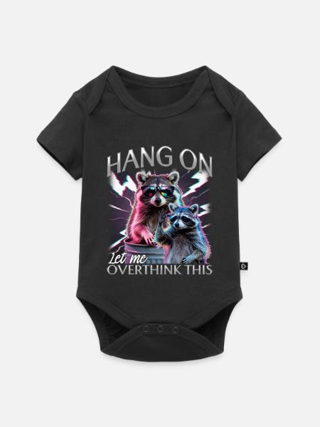 Funny Raccoon - Baby Premium Kurzarmbody - Schwarz