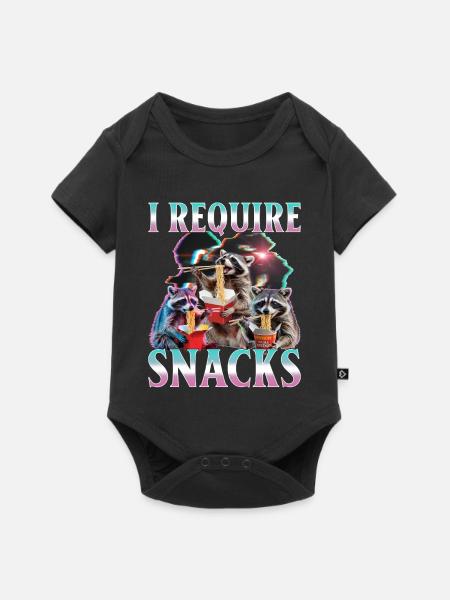 Funny Raccoon - Baby Premium Kurzarmbody - Schwarz