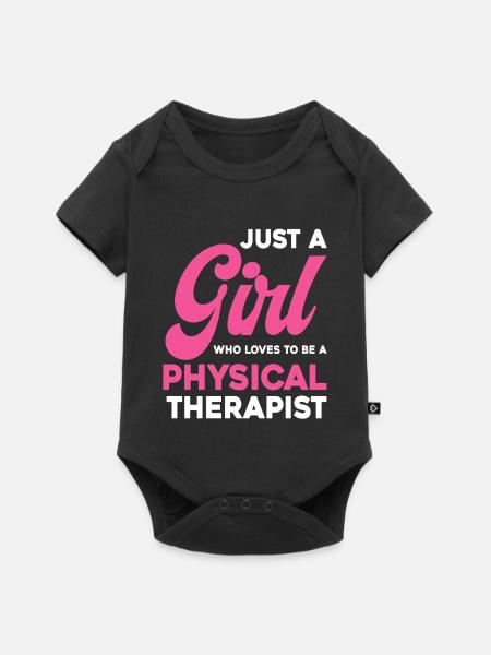Mädchen liebt Physiotherapie - Baby Premium Kurzarmbody - Schwarz