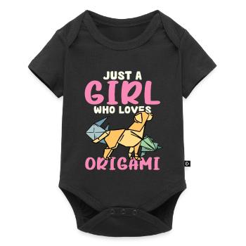 Une seule fille aime l’origami - Body à manches courtes Premium Bébé - noir - Devant