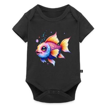 Vibrant Rainbow Aquarius - Baby Premium short-sleeve bodysuit - black - Front