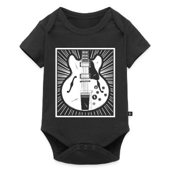 Retro Guitar Silhouette Poster - Baby Premium short-sleeve bodysuit - black - Front