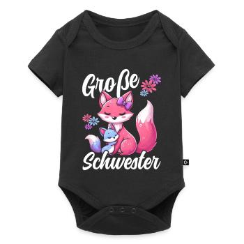 Big Sister Fox Lover Sibling - Baby Premium short-sleeve bodysuit - black - Front