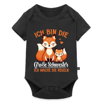 Big Sister Fox Lover Sibling - Baby Premium short-sleeve bodysuit - black - Front