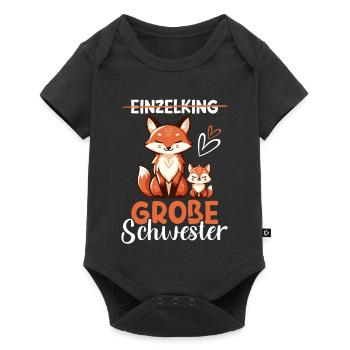 Big Sister Fox Lover Sibling - Baby Premium short-sleeve bodysuit - black - Front