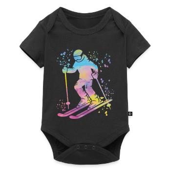 Alpine skiing Winter sports Nordic skiing - Baby Premium short-sleeve bodysuit - black - Front