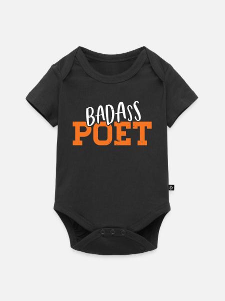 Badass Poet Typography Design - Baby Premium Kurzarmbody - Schwarz