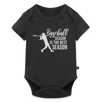 Baseball Season Is The Best Season Fan Spiel Sport - Baby Premium Kurzarmbody - Schwarz - Vorne